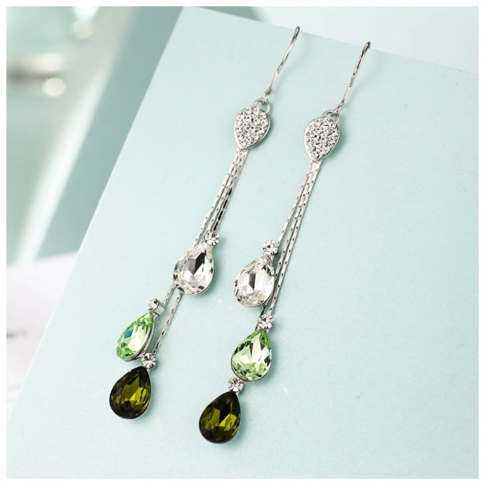 Swarovski Crystals The Munira Long Earrings - Picture 5 of 6